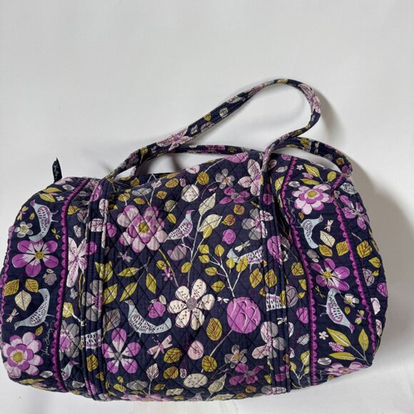 Vera Bradley Large Floral Quilted Shoulder Bag With Zipper & Double Straps - Picture 1 of 16